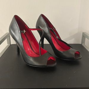 Charles Jourdan peep toe Mary Janes